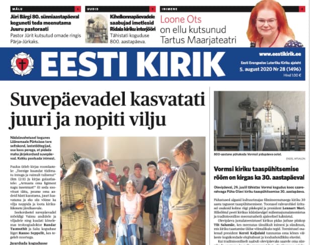 Ajaleht Eesti Kirik 5. augustil