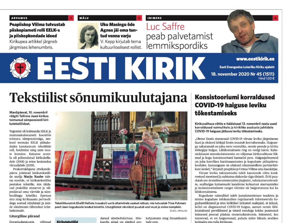 Ajaleht Eesti Kirik 18.11.2020
