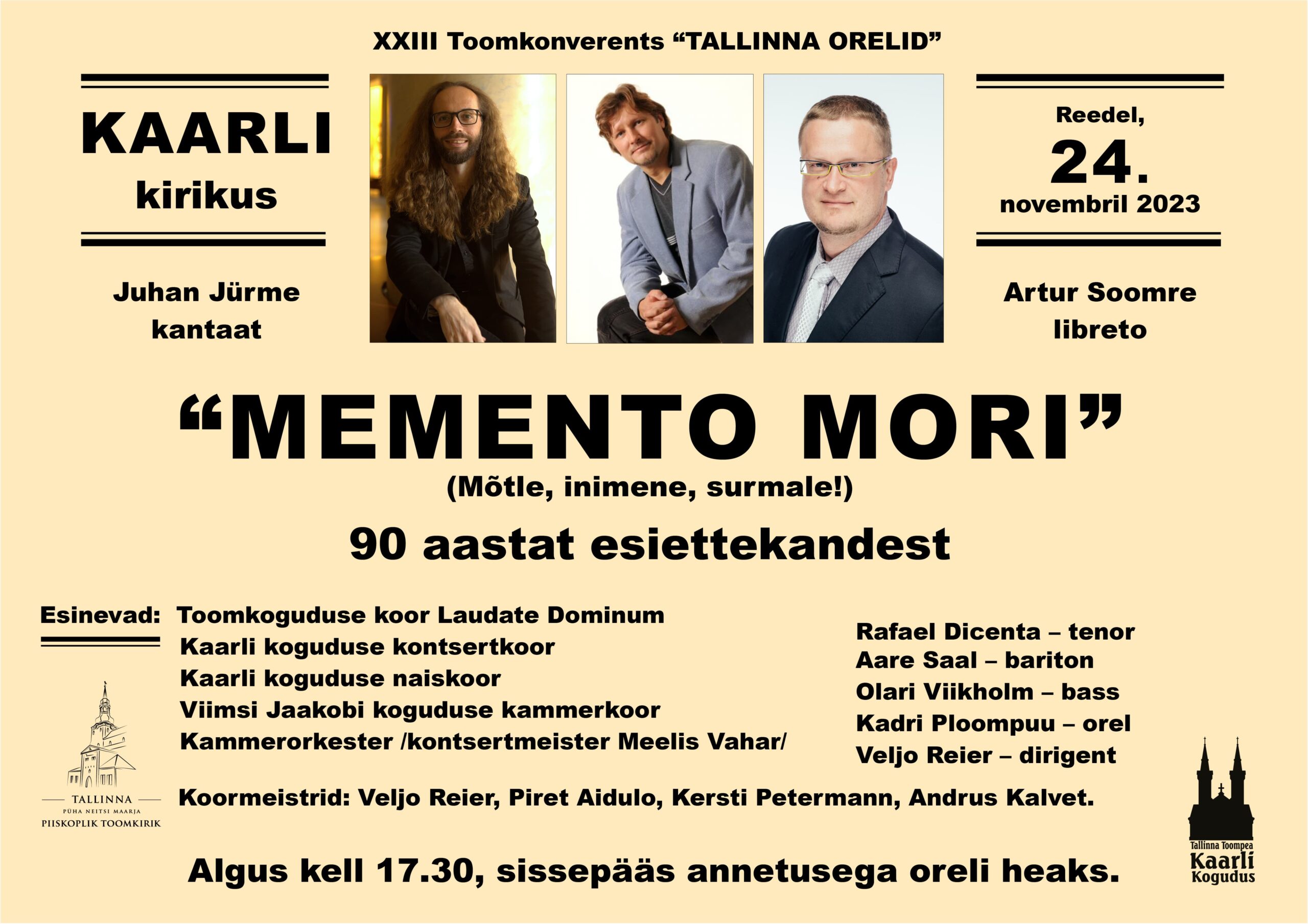 Memento Mori kontsert Kaarli kirikus 24. novembril