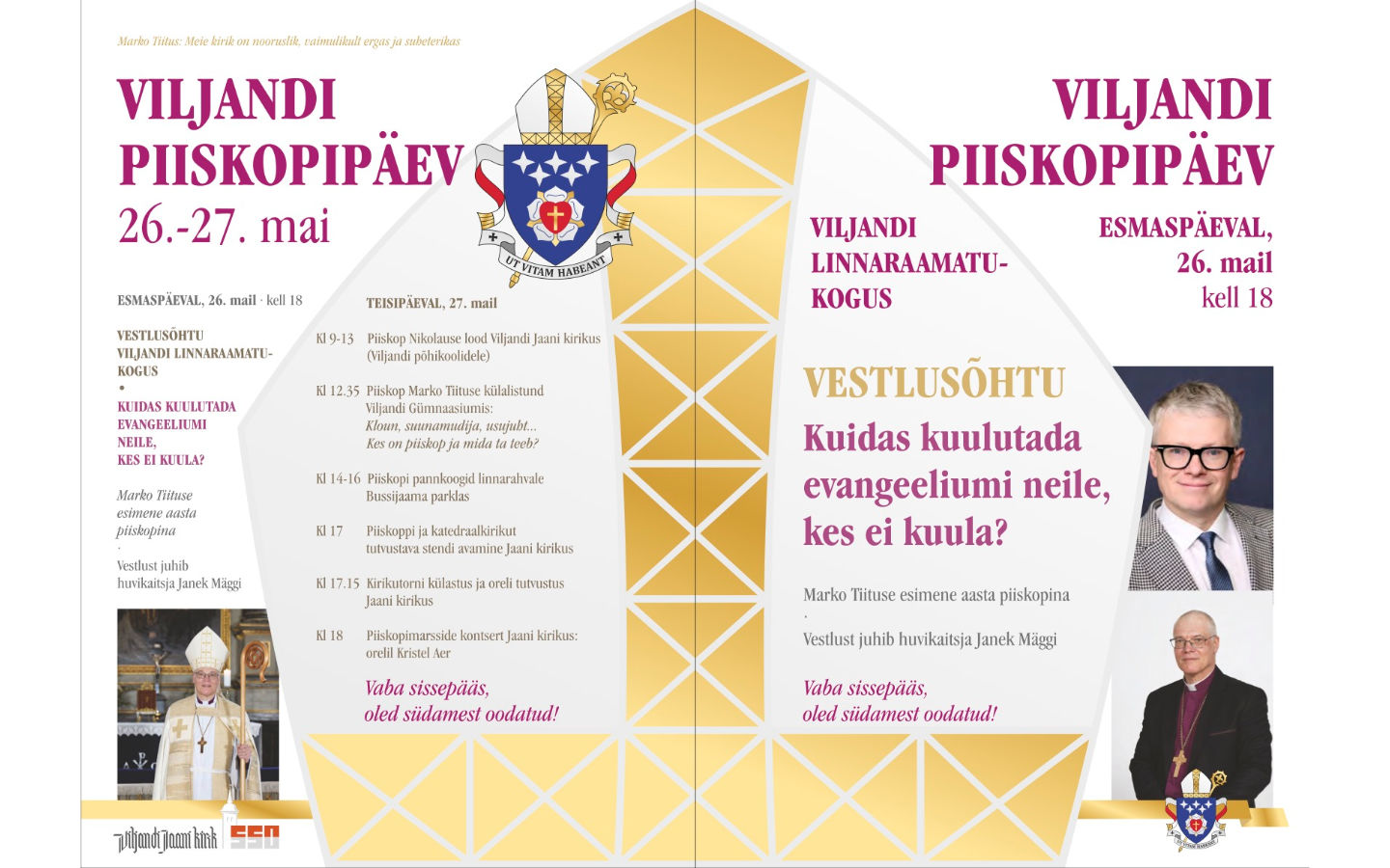 Viljandis toimub 26.-27. mail Piiskopipäev