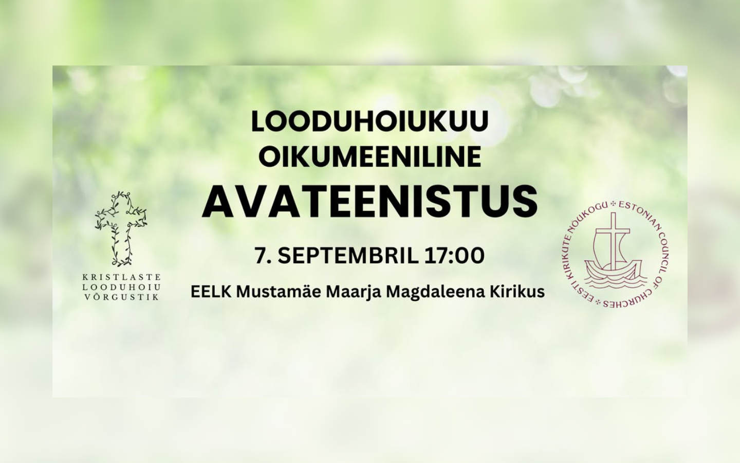 Pühapäeval toimub Tallinnas 2025. aasta looduhoiukuu oikumeeniline avajumalateenistus