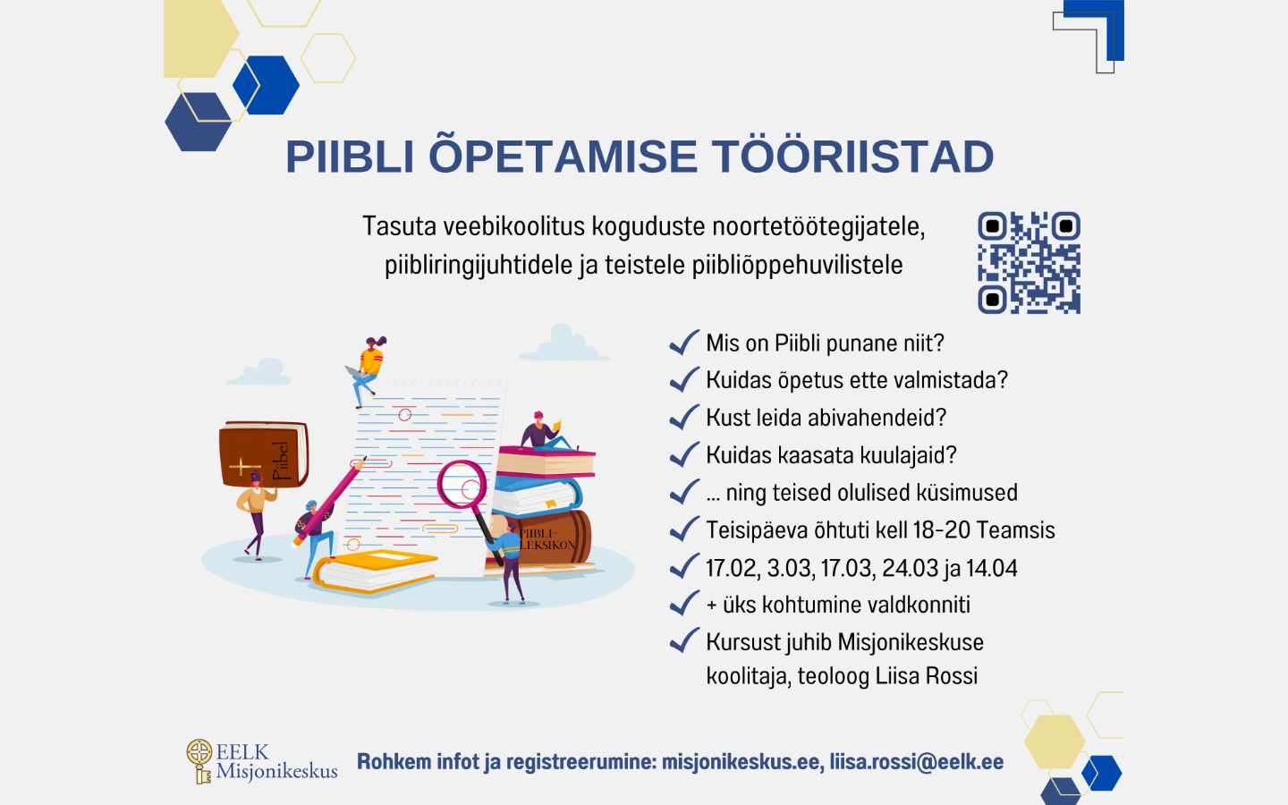 Tasuta veebikoolitus: “Piibli õpetamise tööriistad”