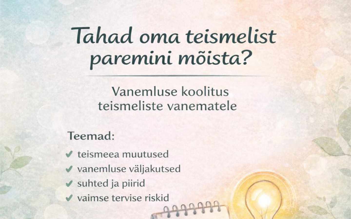 Eesti Diakoonia kutsub lapsevanemaid koolitusõhtutele teismeliste paremaks mõistmiseks