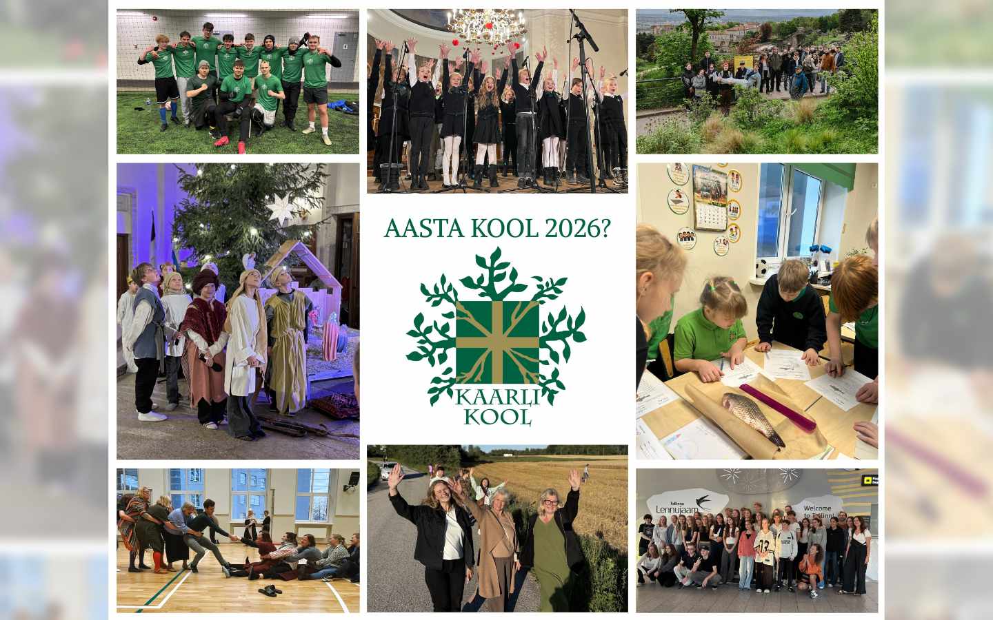 Kaarli Kool on valitud Eesti aasta kooli 2026 konkursi kümne poolfinalisti hulka. Kooli saab toetada rahvahääletusel Novaatoris kuni 27. märtsi keskpäevani.