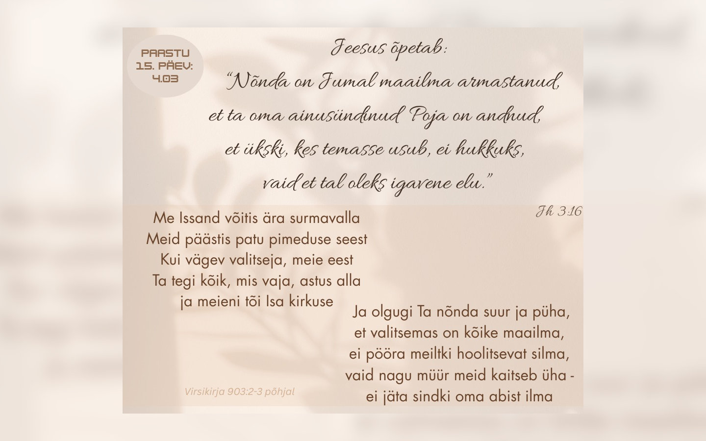 Misjonikeskuse paastukalender 2026