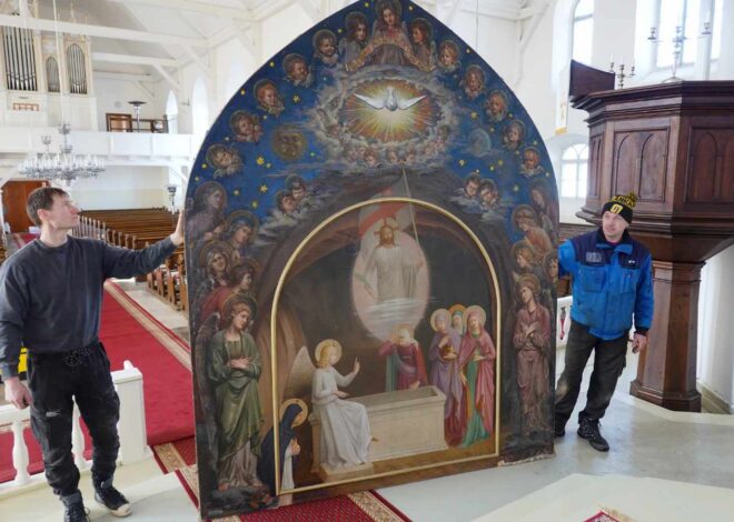 Vastseliina kiriku 19. sajandist pärit altarimaal „Ülestõusmine” läks restaureerimisele