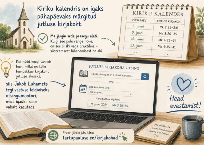 Uus veebirakendus aitab leida, millal üks või teine kirjakoht on kirikus jutluse aluseks