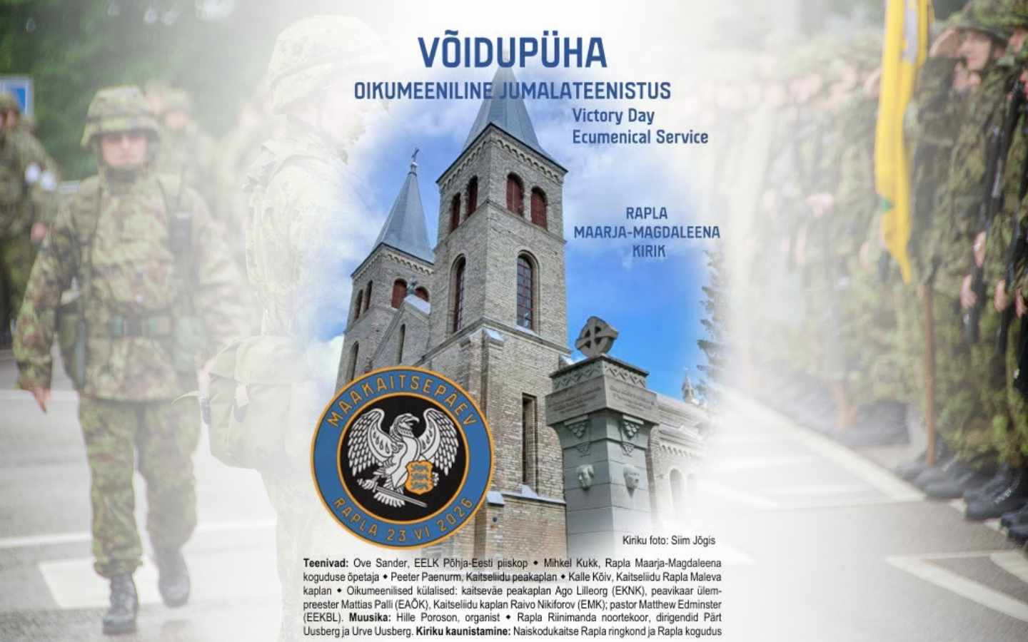Võidupüha oikumeeniline jumalateenistus toob Raplas kokku mitme kiriku vaimulikud
