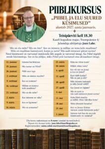 Piiblikursuse „Piibel ja elu suured küsimused“ plakat