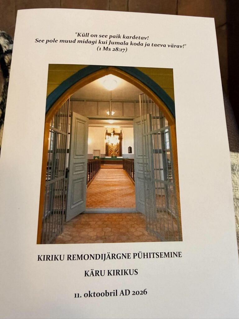 Kiriku remondijärgse pühitsemise teenistuse kava